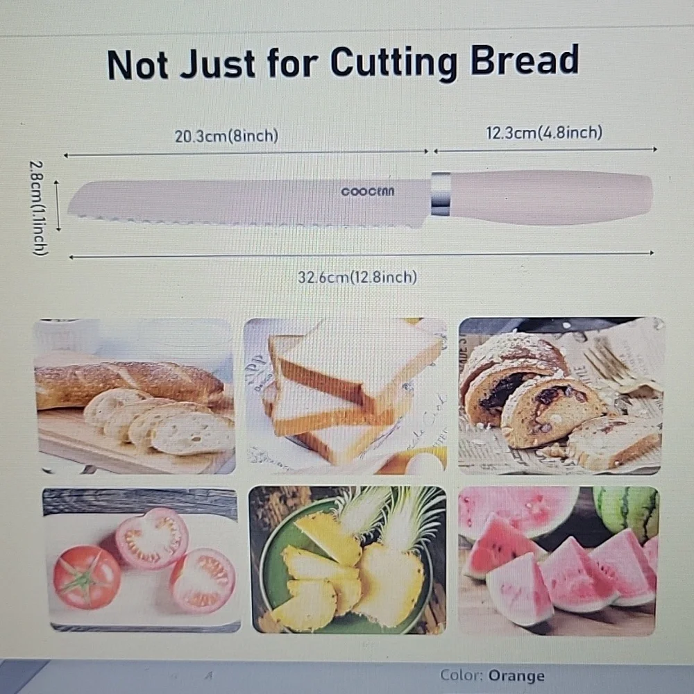 Cooclan serrated bread knife 8